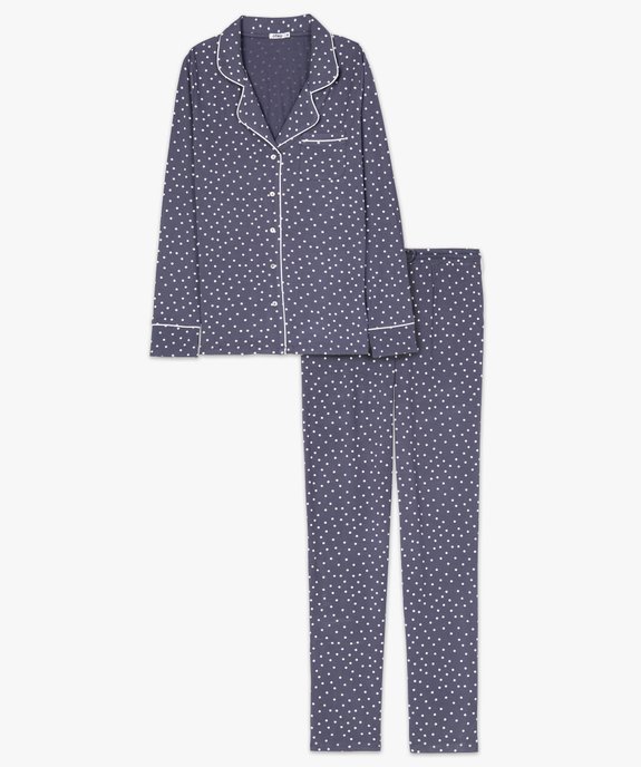 Pyjama deux pièces femme : chemise et pantalon vue4 - GEMO 4G FEMME - GEMO