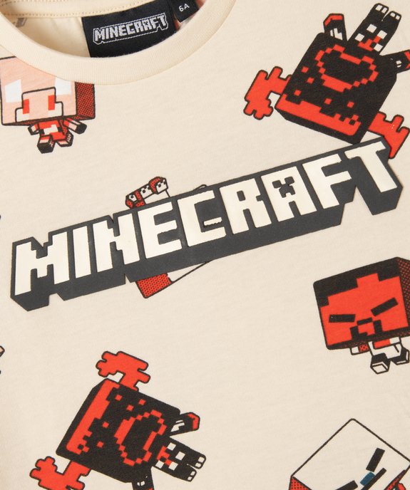 Tee-shirt manches courtes imprimé garçon - Minecraft vue2 - MINECRAFT - GEMO