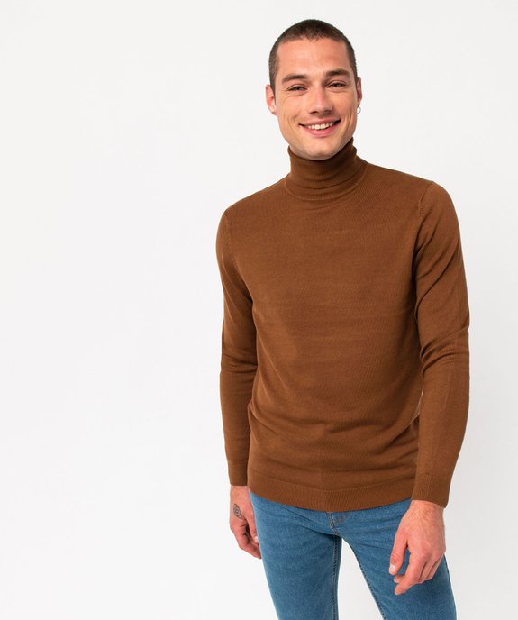 Pull à col roulé en maille fine homme vue1 - GEMO 4G HOMME - GEMO