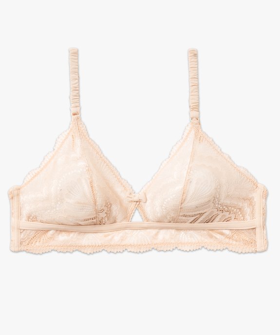 Soutien-gorge triangle sans armatures en dentelle  vue4 - GEMO(HOMWR FEM) - GEMO