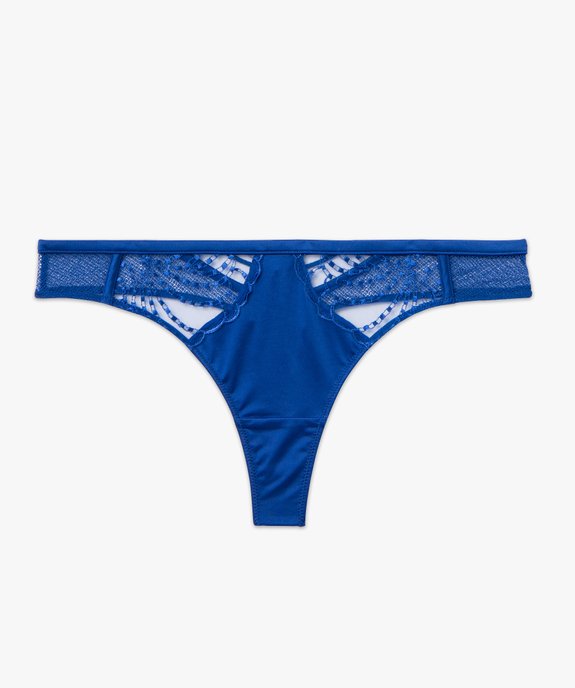 String en microfibre satinée et dentelle femme vue4 - GEMO(HOMWR FEM) - GEMO