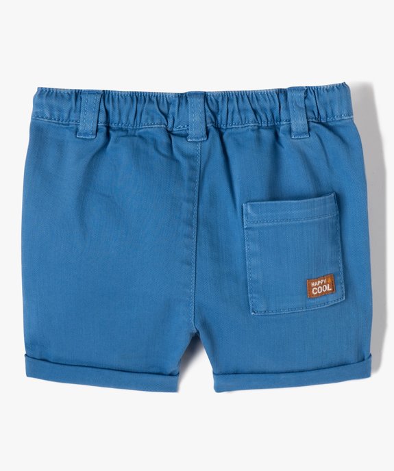 Short bébé garçon en denim coloré vue3 - GEMO(BEBE DEBT) - GEMO