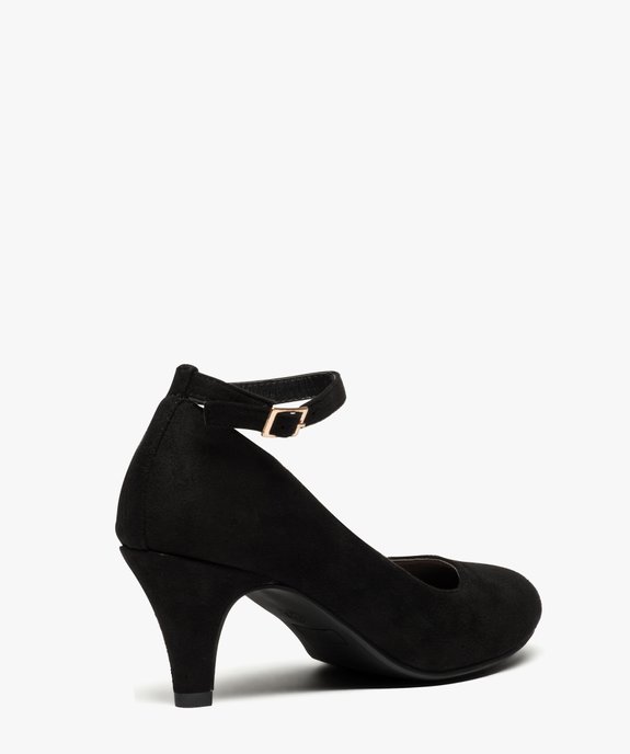 Escarpins femme unis en suédine avec bride cheville vue4 - GEMO(URBAIN) - GEMO
