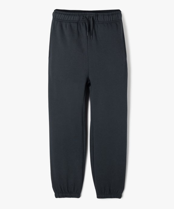 Pantalon de jogging uni avec taille élastique garçon vue1 - GEMO (JUNIOR) - GEMO