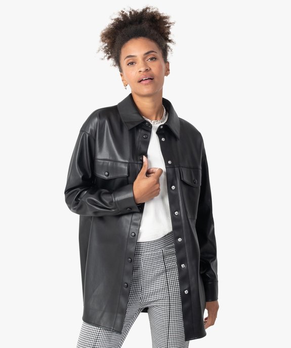 Veste femme forme chemise avec poches poitrine vue1 - GEMO(FEMME PAP) - GEMO