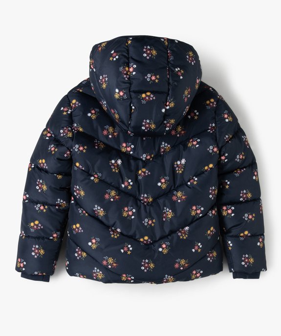 Parka fille matelassée à doublure polaire et motif fleurie déperlante vue3 - GEMO (ENFANT) - GEMO