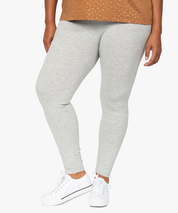 Legging femme grande taille uni en coton stretch vue1 - GEMO 4G GT - GEMO