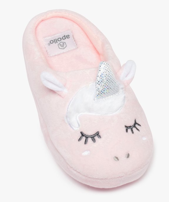 Chaussons fille mules en forme de licorne détails pailletés  vue5 - GEMO (ENFANT) - GEMO