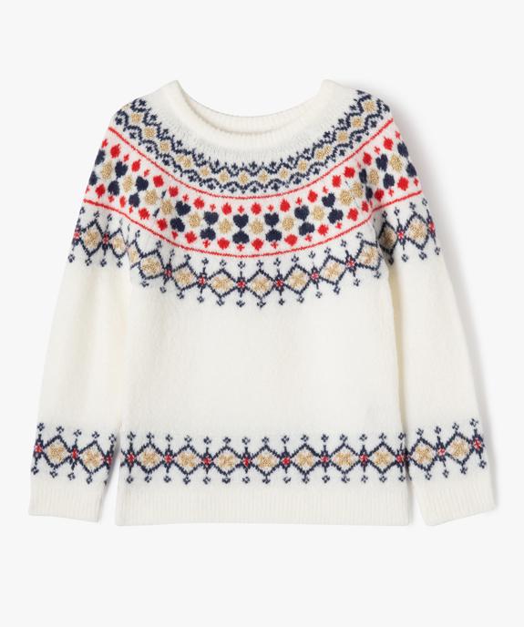 Pull de Noël avec touches pailletées fille vue1 - GEMO (ENFANT) - GEMO