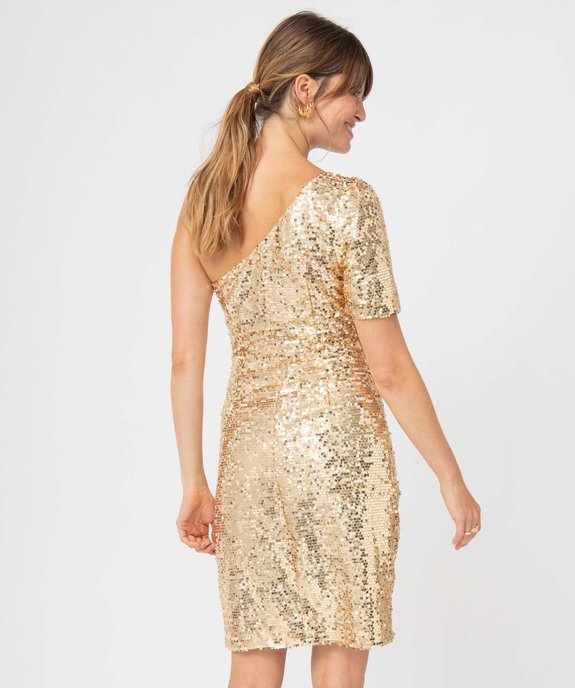 Robe femme asymétrique en sequins pailletés vue3 - GEMO(FEMME PAP) - GEMO