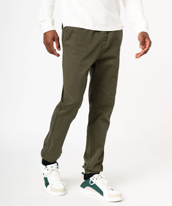 Pantalon jogger en toile de coton stretch homme vue1 - GEMO 4G HOMME - GEMO