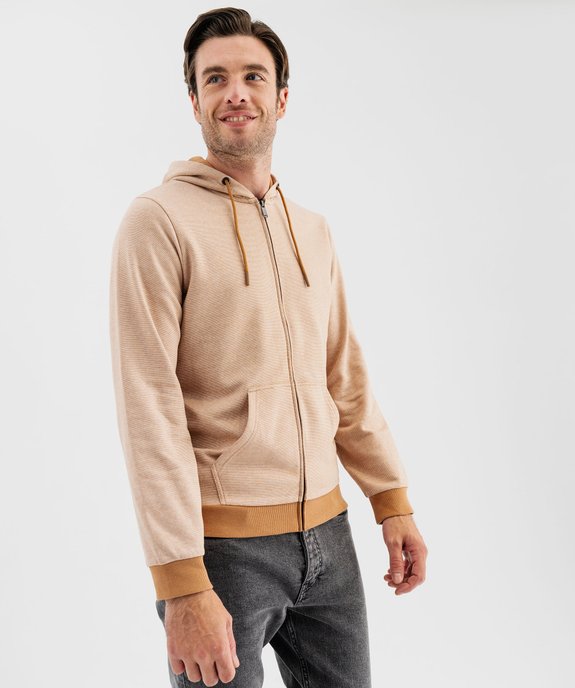 Sweat zippé à capuche homme vue7 - GEMO (HOMME) - GEMO