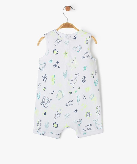 Combishort en coton avec motifs marins bébé garçon vue3 - GEMO 4G BEBE - GEMO