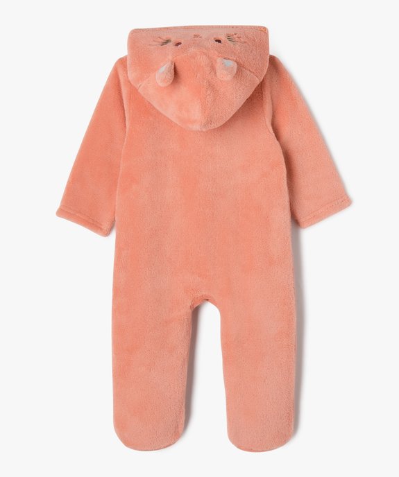 Surpyjama à capuche en maille peluche motif lapin bébé vue4 - GEMO(BB COUCHE) - GEMO