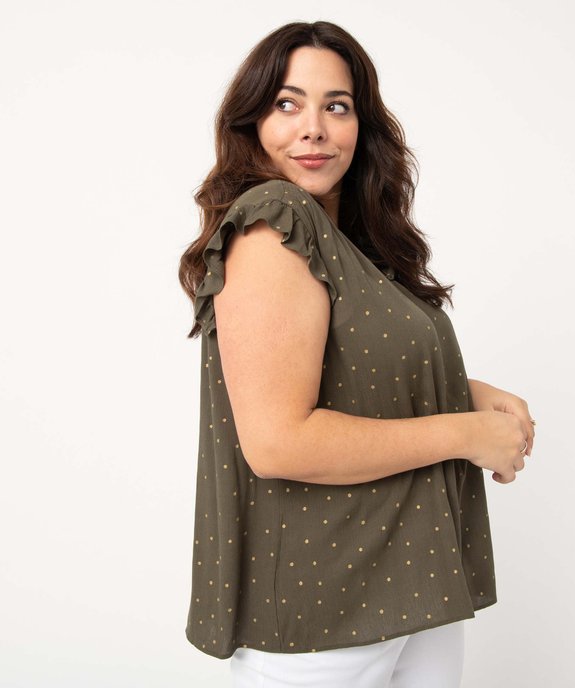 Blouse femme grande taille sans manches à pois dorés vue2 - GEMO (G TAILLE) - GEMO