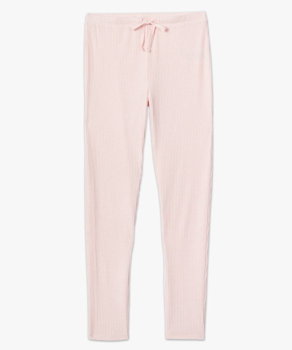 Pantalon de pyjama femme en maille côtelée vue4 - GEMO(HOMWR FEM) - GEMO