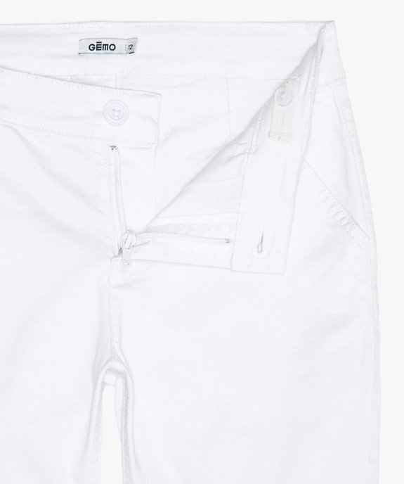 Pantalon garçon coupe chino avec revers cousus vue2 - GEMO (JUNIOR) - GEMO