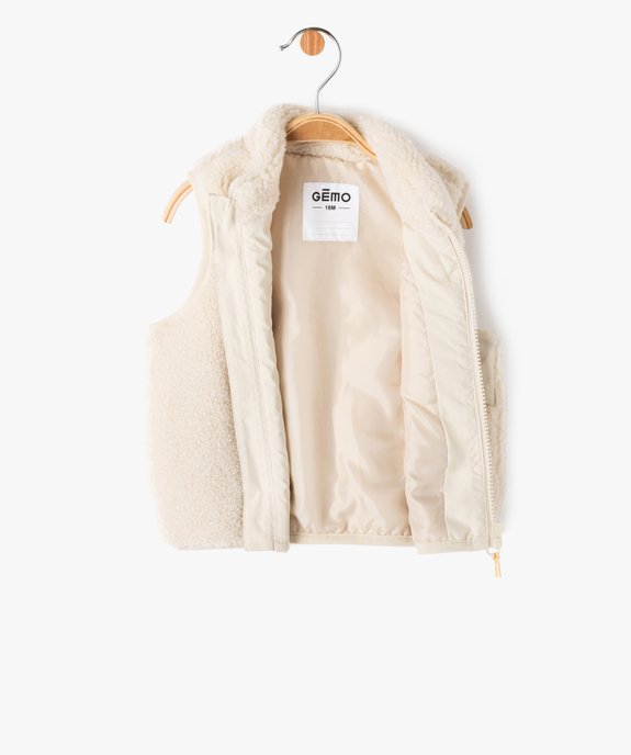 Gilet sans manches en maille sherpa bébé garçon vue2 - GEMO(BEBE DEBT) - GEMO