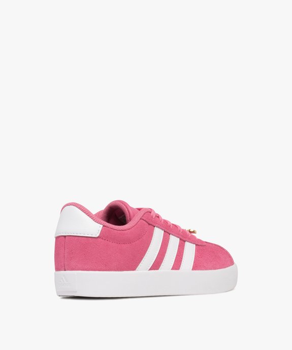 Baskets fille dessus en cuir suédé et à lacets avec bijou doré VL Court - Adidas vue4 - ADIDAS - GEMO