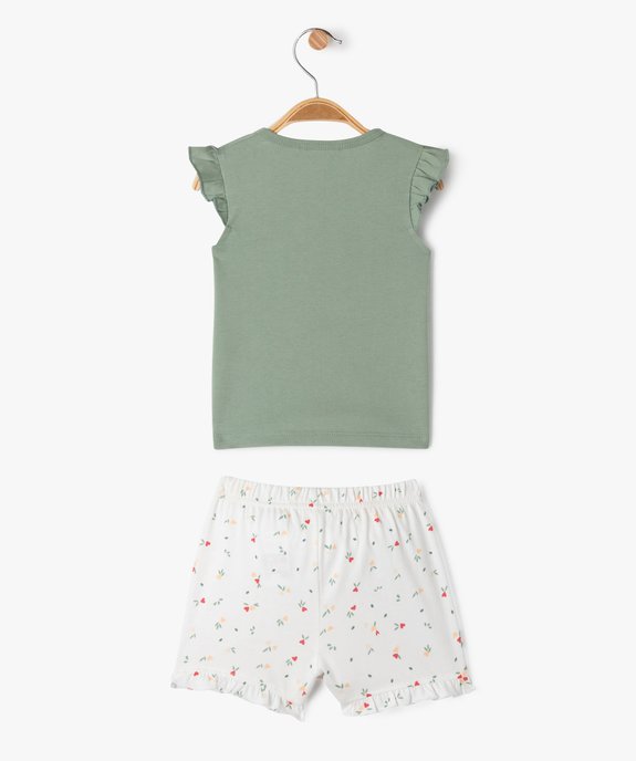 Pyjashort 2 pièces avec motifs coeurs bébé fille vue3 - GEMO 4G BEBE - GEMO