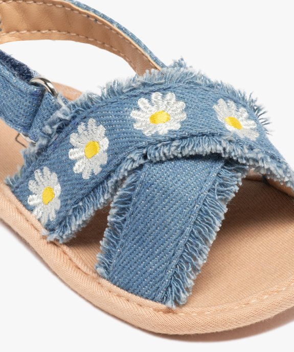 Chaussons de naissance bébé fille sandales en denim vue6 - GEMO 4G BEBE - GEMO