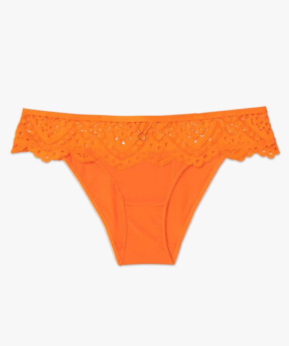 Culotte femme en microfibre et dentelle vue4 - GEMO(HOMWR FEM) - GEMO