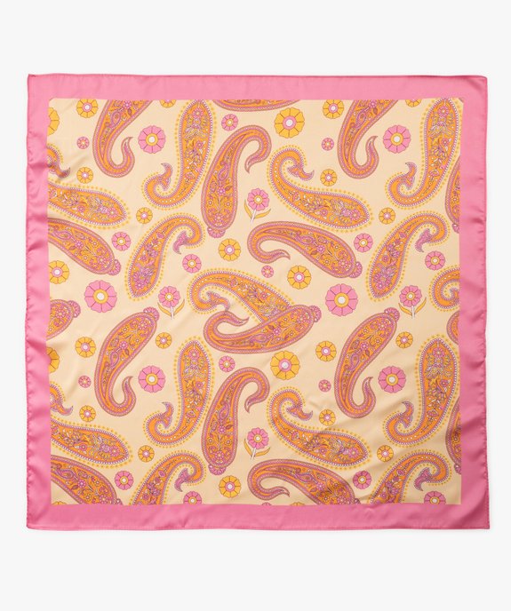 Foulard carré en matière satinée à motif cachemire femme vue1 - GEMO (ACCESS) - GEMO