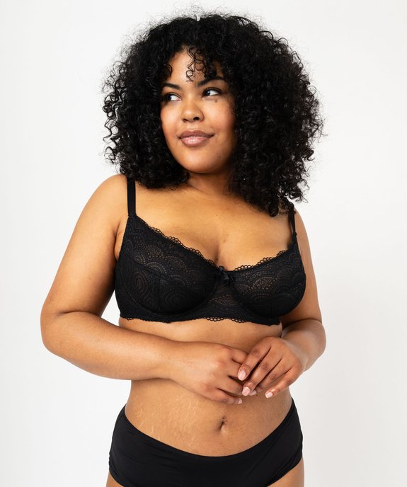 Soutien-gorge emboitant à armatures en dentelle grande taille vue2 - GEMO(HOMWR FEM) - GEMO