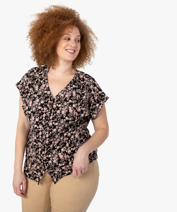 Blouse imprimée à manches courtes femme grande taille vue1 - GEMO 4G GT - GEMO