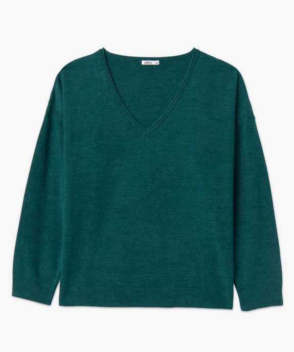 Pull femme grande taille à col V vue4 - GEMO (G TAILLE) - GEMO