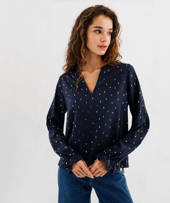 Blouse à manches longues à motifs pailletés femme vue2 - GEMO(FEMME PAP) - GEMO