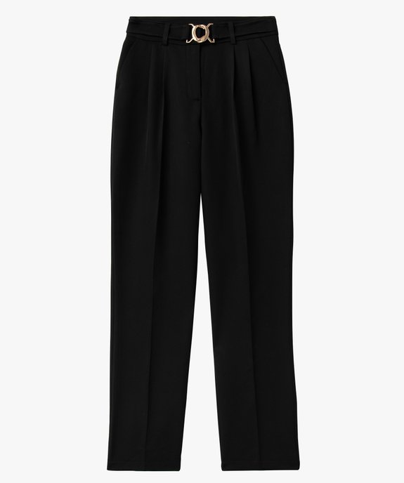 Pantalon en toile avec ceinture à boucle fantaisie femme vue4 - GEMO(FEMME PAP) - GEMO