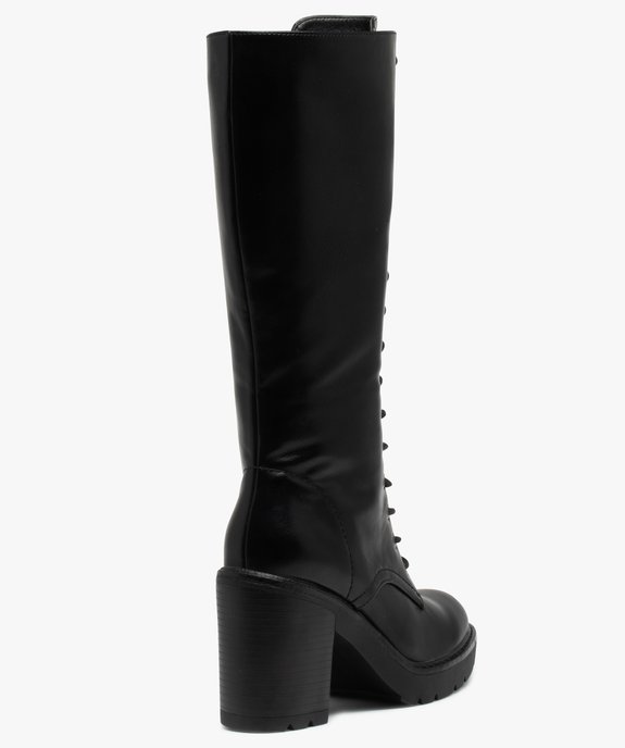 Bottes femme à talon et semelle crantée style rangers vue4 - GEMO(URBAIN) - GEMO