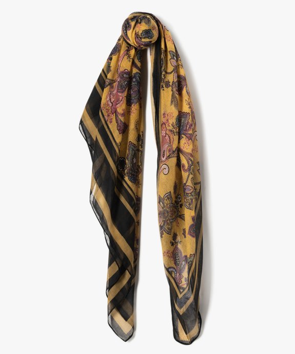 Foulard carré grand format imprimé femme vue1 - GEMO 4G FEMME - GEMO