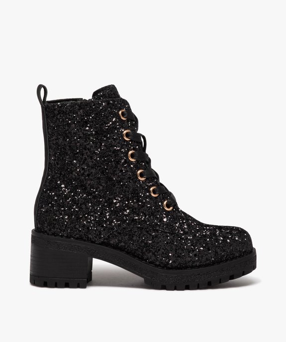 Boots fille à talon carré avec dessus en strass vue1 - GEMO (ENFANT) - GEMO