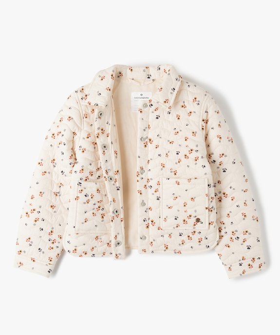 Veste matelassée à motifs fleuris fille - LuluCastagnette vue3 - LULUCASTAGNETTE - GEMO