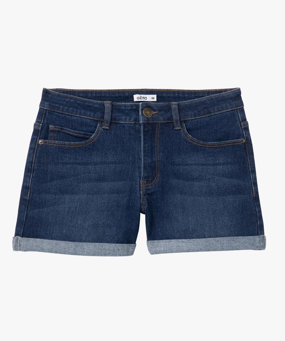 Short en jean avec revers cousus femme vue10 - GEMO 4G FEMME - GEMO