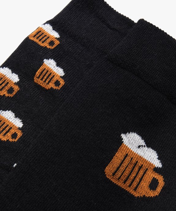 Chaussettes hautes imprimé chope de bière homme (lot de 2) vue2 - GEMO(HOMWR HOM) - GEMO