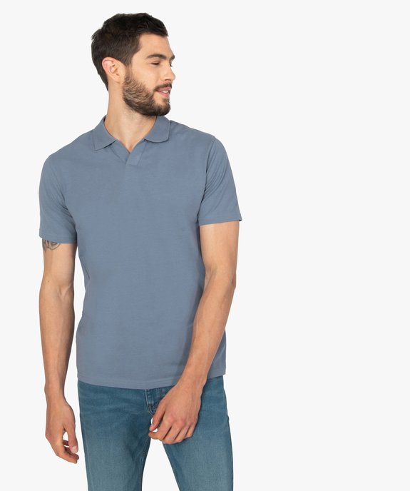 Polo homme uni sans boutons à manches courtes vue1 - GEMO (HOMME) - GEMO