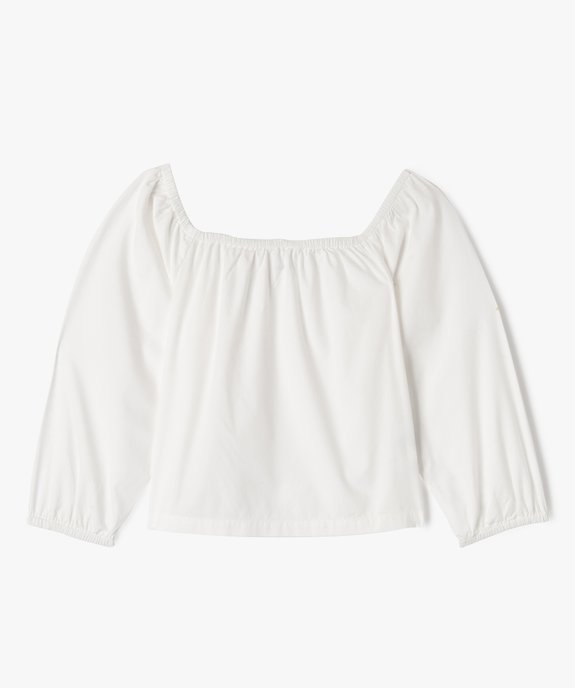 Blouse manches longues avec col Bardot fille vue3 - GEMO (JUNIOR) - GEMO