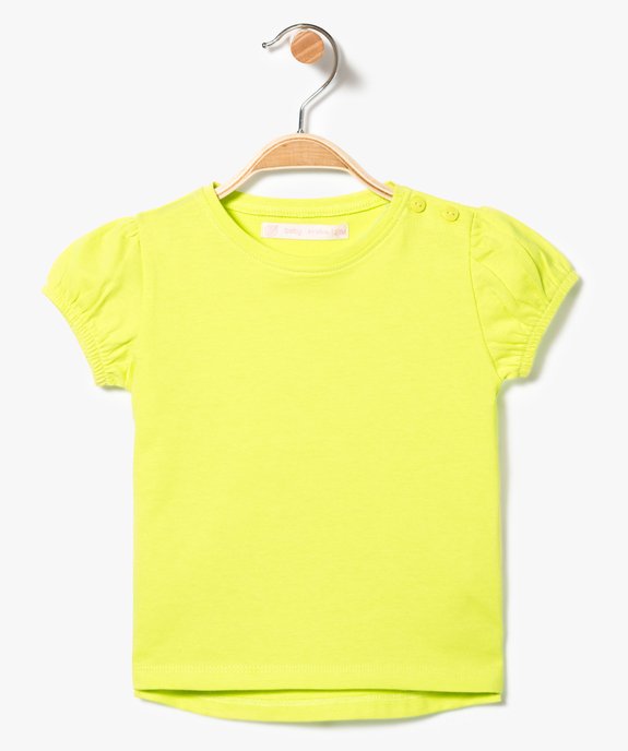 Tee-shirt uni manches ballon vue1 - GEMO(BEBE DEBT) - GEMO