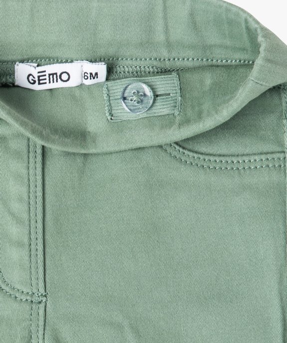 Pantalon bébé fille slim uni à taille élastiquée  vue2 - GEMO 4G BEBE - GEMO