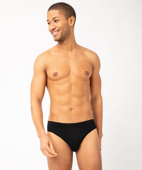 Slip en coton stretch à taille élastiquée homme (lot de 3) vue3 - GEMO 4G HOMME - GEMO