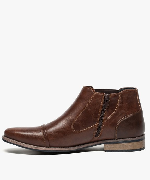 Boots homme chelsea unies zippées et boucle décorative vue4 - GEMO (HOMME) - GEMO