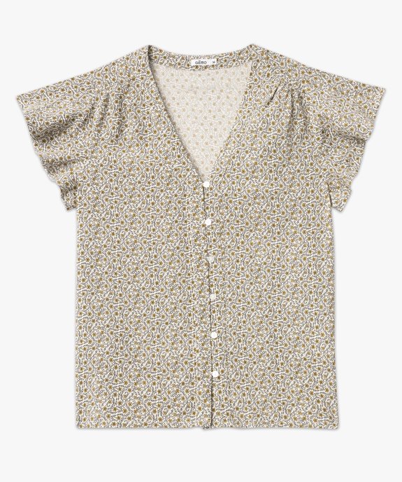 Blouse manches courtes imprimée à boutons femme vue4 - GEMO(FEMME PAP) - GEMO