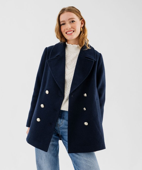 Manteau caban en laine double boutonnage femme vue1 - GEMO(FEMME PAP) - GEMO