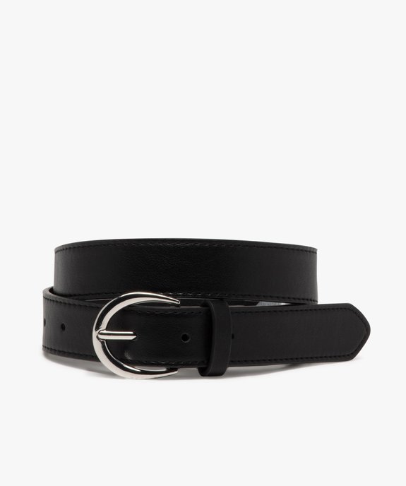 Ceinture unie à boucle ovale argentée femme vue1 - GEMO (ACCESS) - GEMO