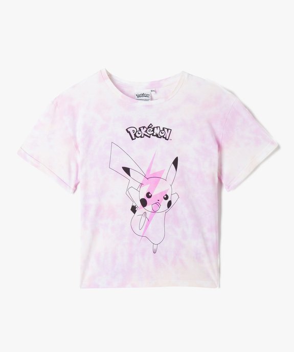 Tee-shirt fille tie-and-dye Pikachu - Pokémon vue1 - POKEMON - GEMO