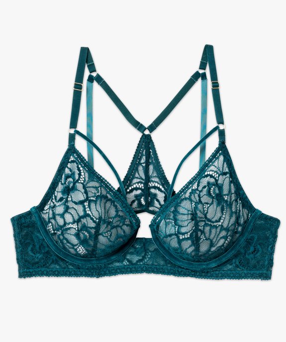 Soutien-gorge corbeille en dentelle et velours vue4 - GEMO(HOMWR FEM) - GEMO