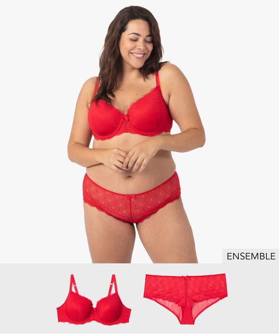 Ensemble lingerie 2 pièces soutien-gorge et shorty femme grande taille  - GEMO